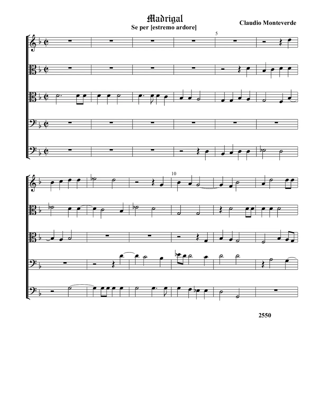 Se per estremo ardore morir potesse un core - Page 1