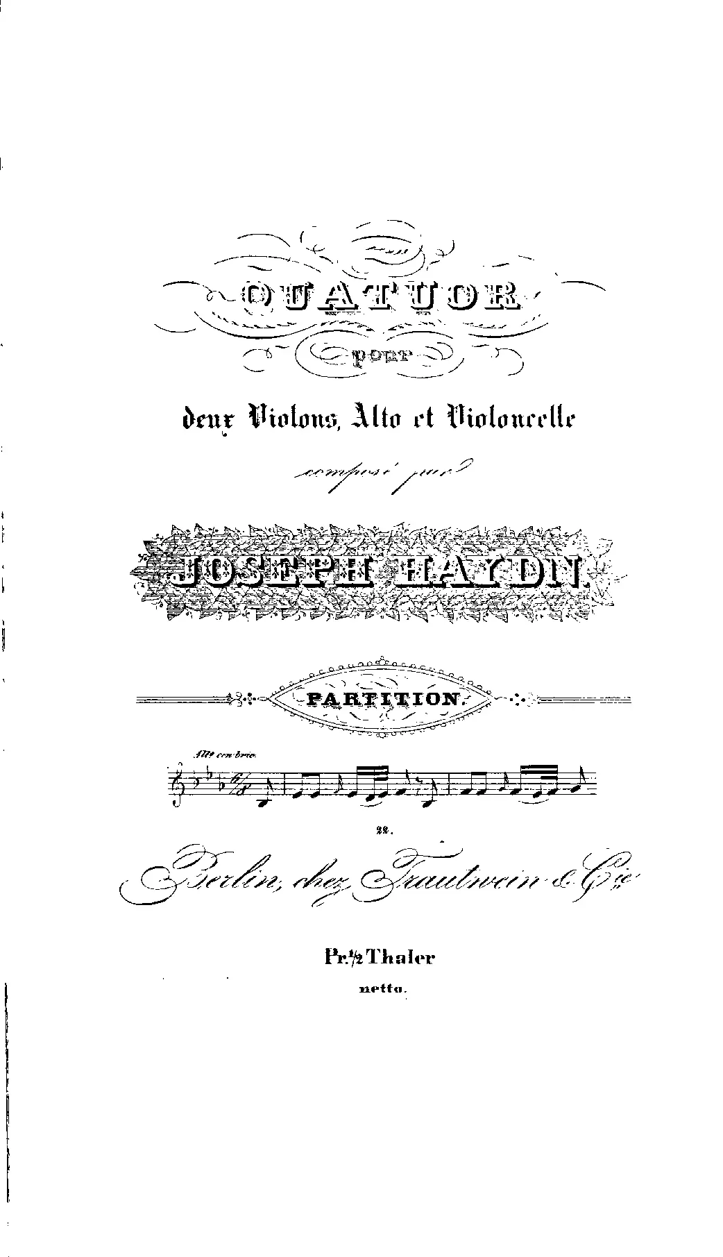 String Quartet in E-flat major - Page 1