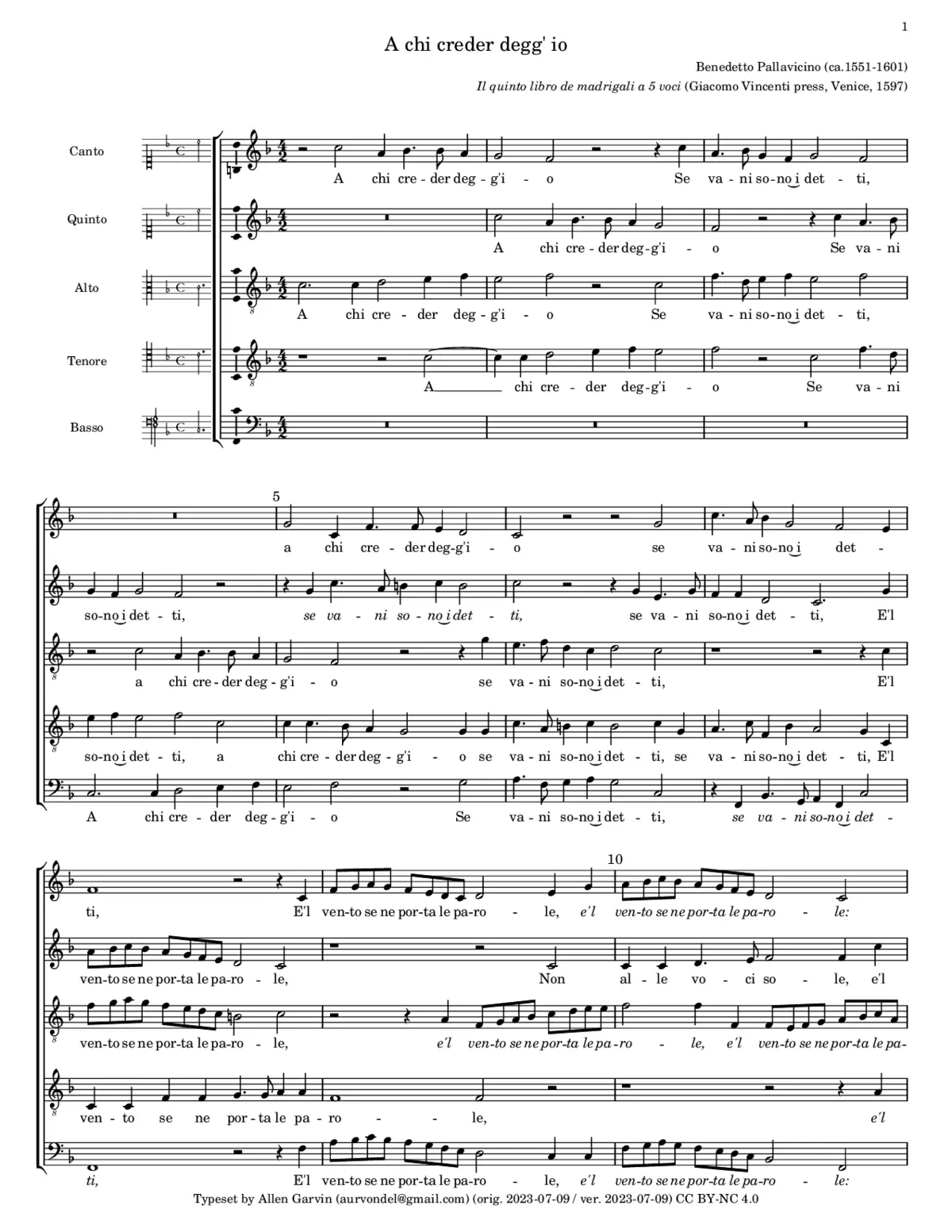 A chi creder degg' io - Page 1