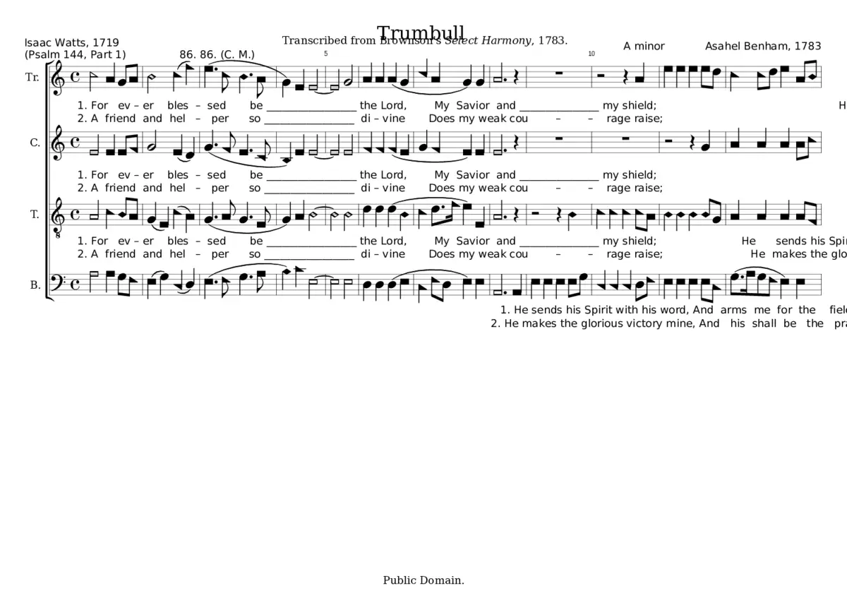 Trumbull - Asahel Benham - Page 1