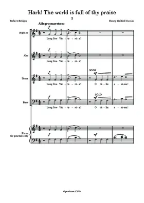 Hark! The world is full of thy praise