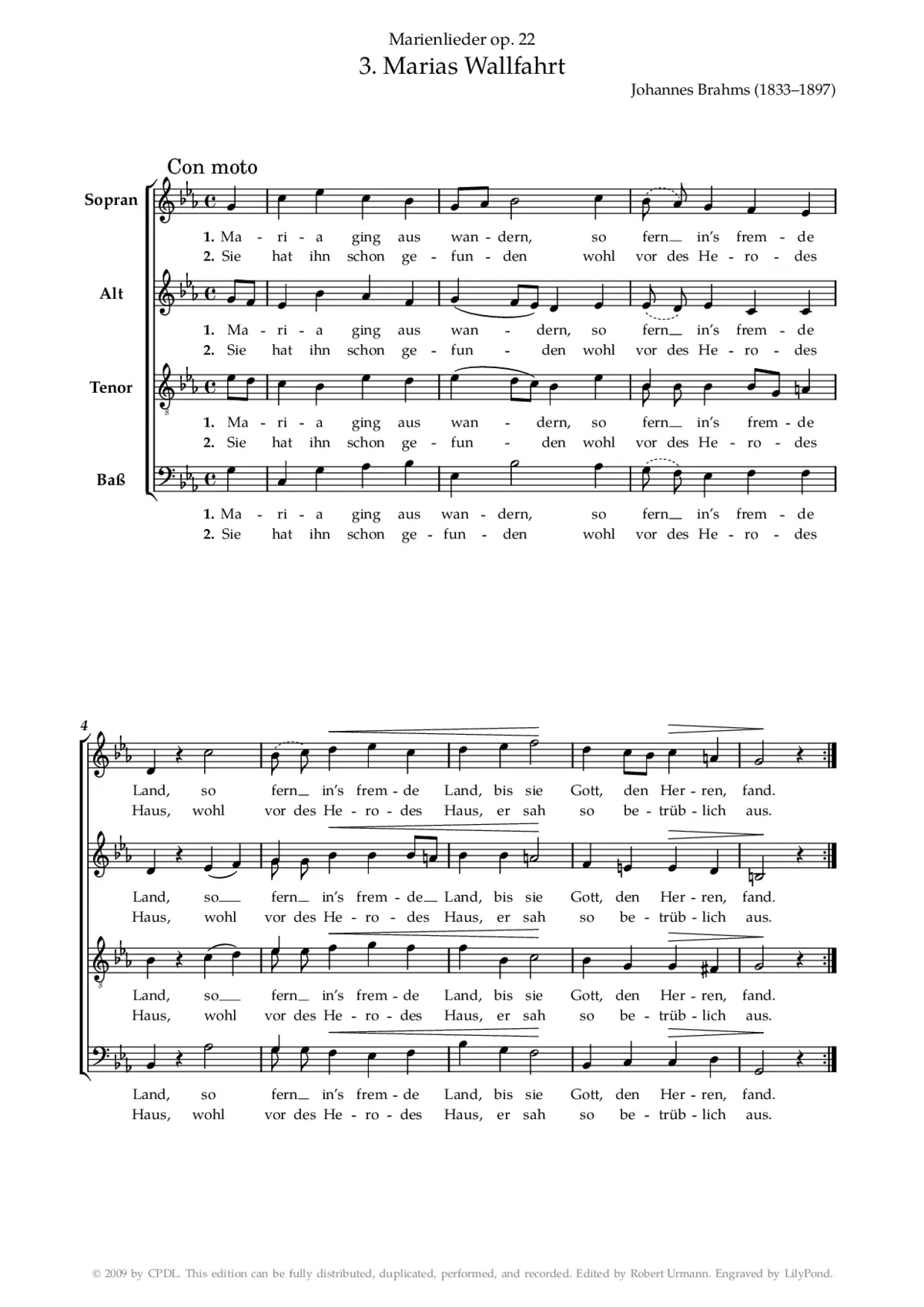 Marias Wallfahrt, Op. 22, No. 3 - Page 1
