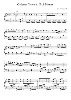 Cadenza I Movement Concerto No.8 Mozart by Giovanni Zanaroli