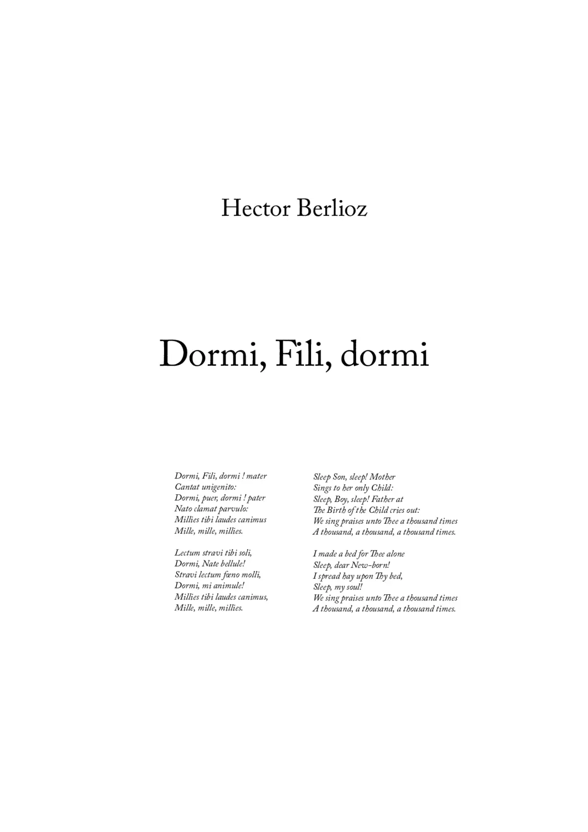 Dormi, Fili, dormi - Page 1