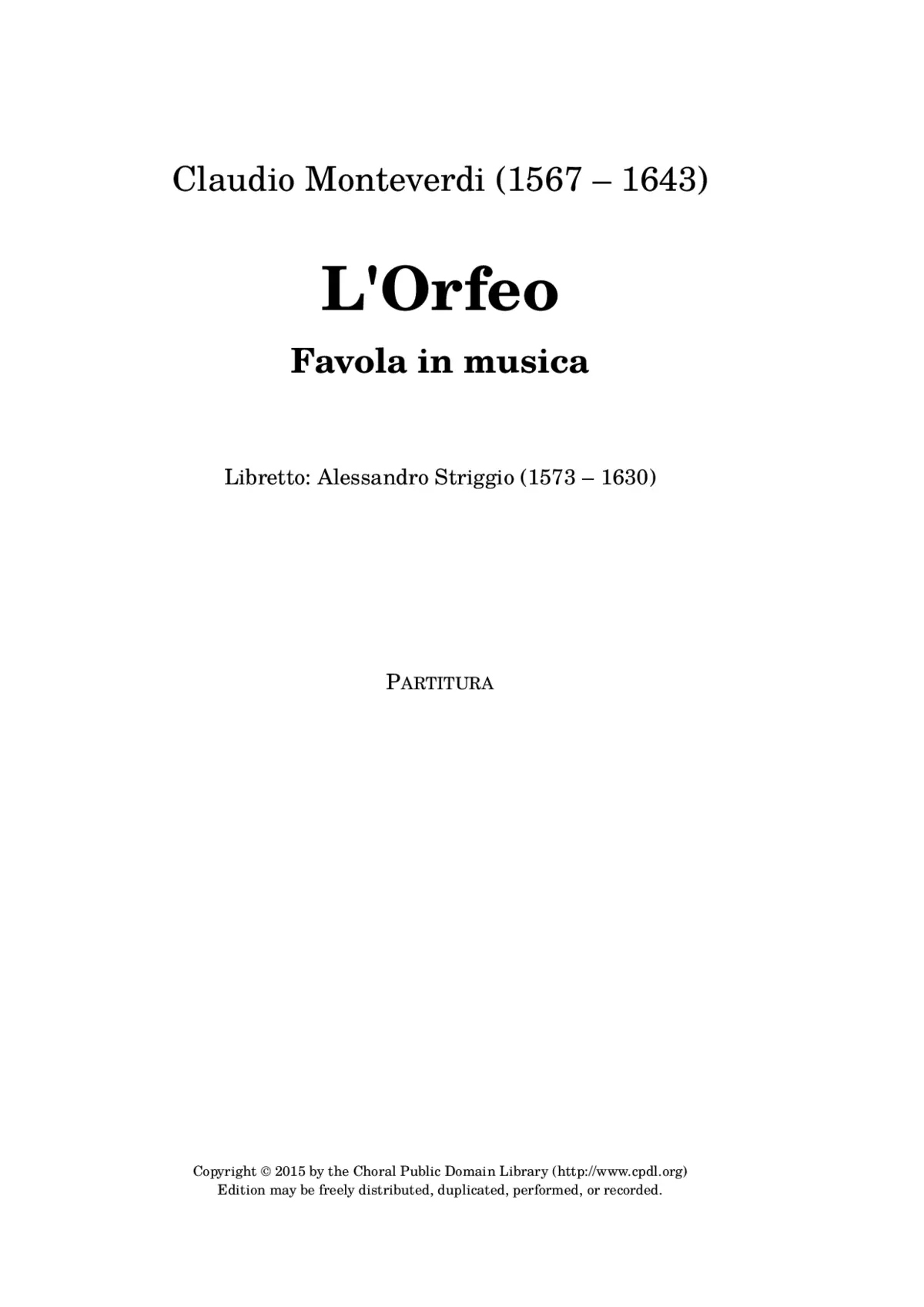 L'Orfeo, SV 318 - Page 1
