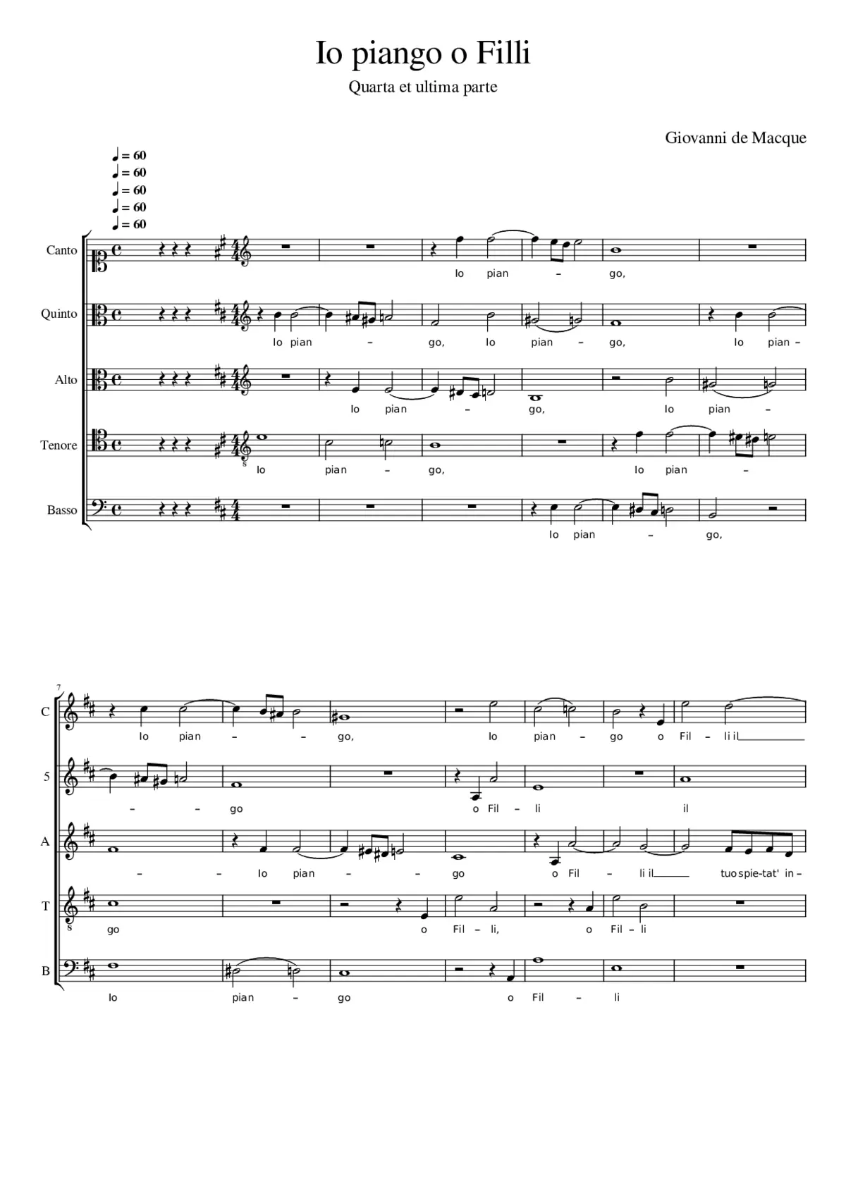 Io piango o Filli - Page 1