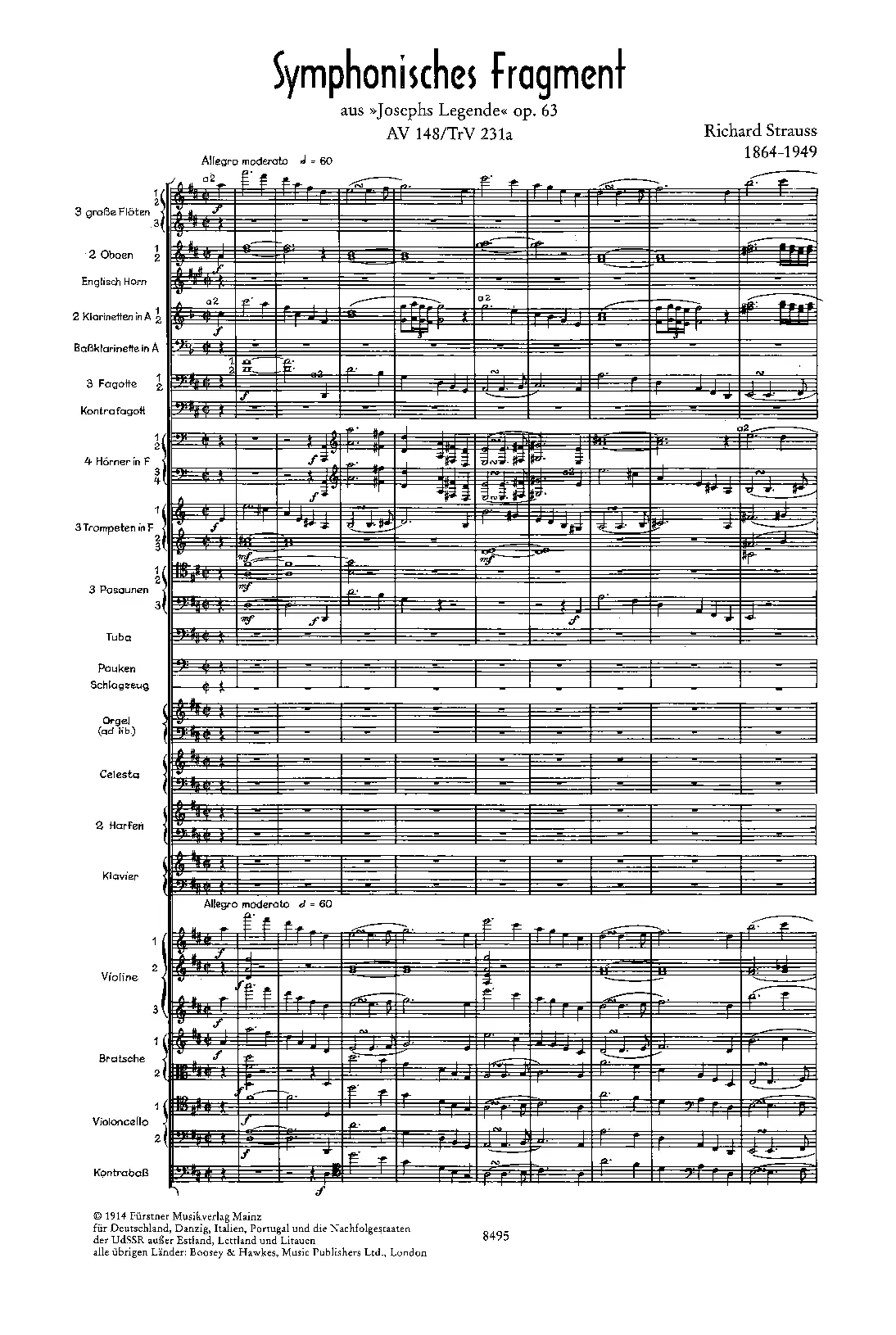 Symphonisches Fragment aus "Josephs-Legende" - Page 1