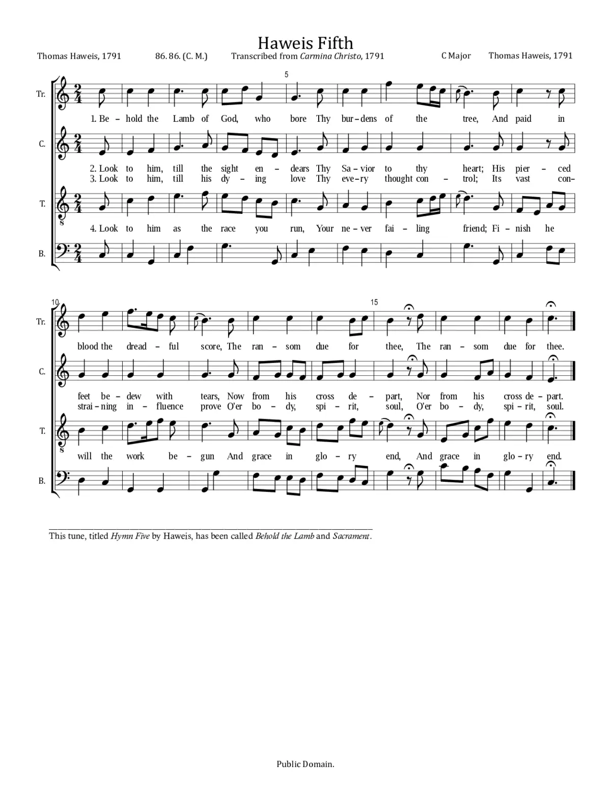 Behold the Lamb of God, who bore - Page 1