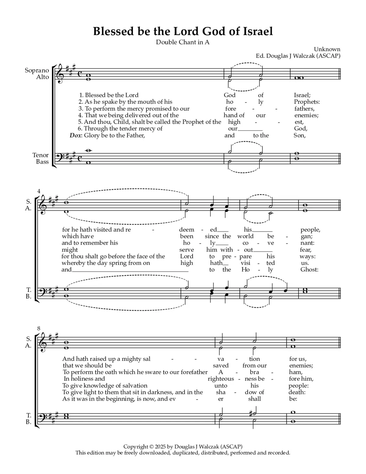 Blessed be the Lord God of Israel - Page 1