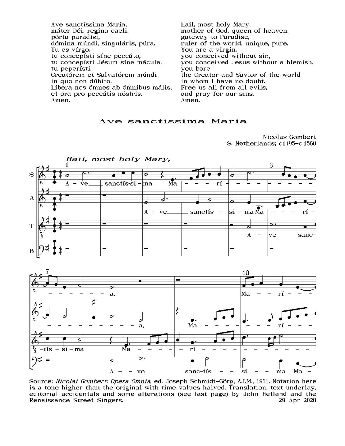 Ave sanctissima Maria - Page 1