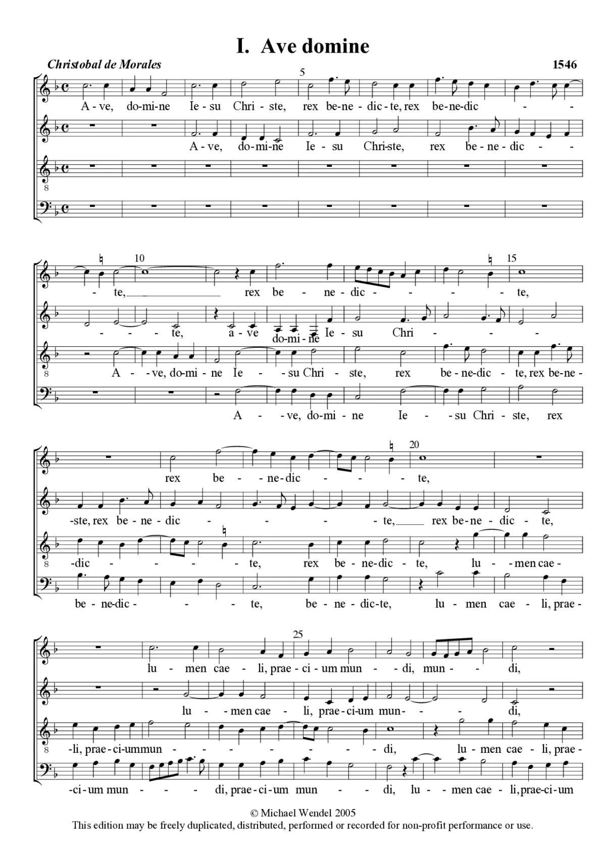 Ave Domine Jesu Christe - Page 1