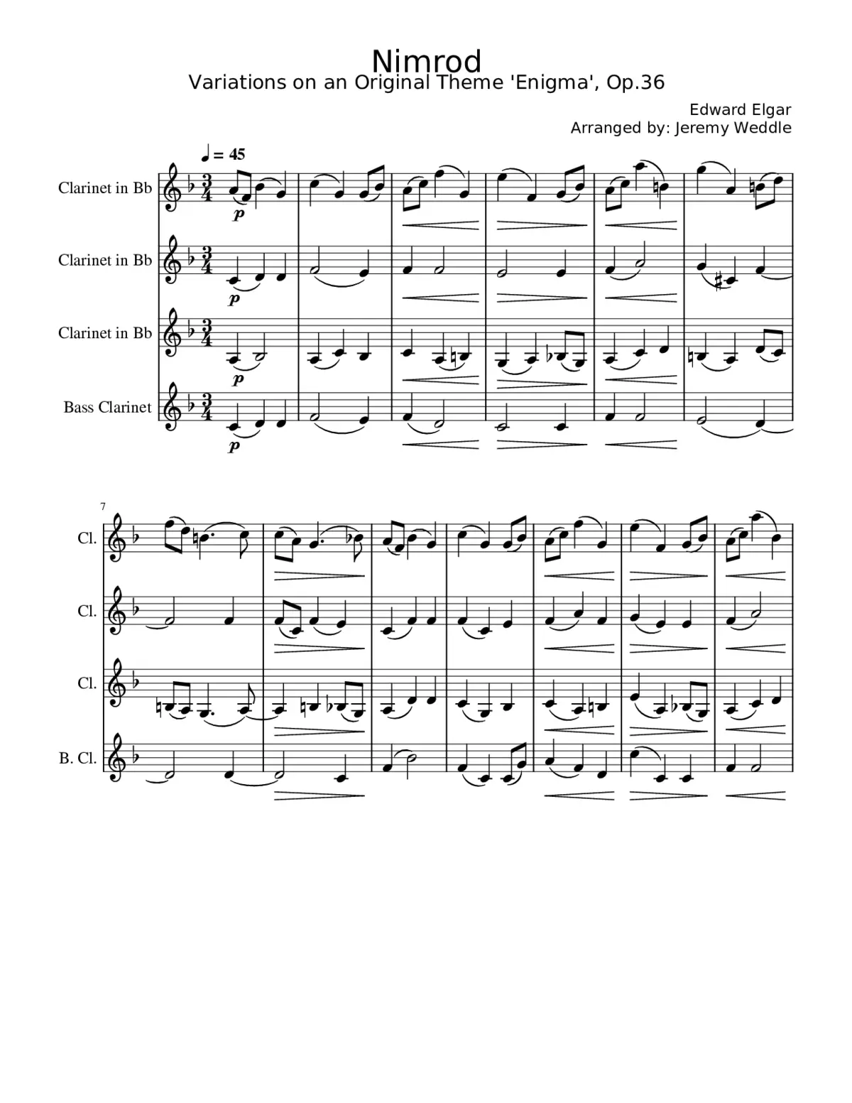 Variations on an Original Theme 'Enigma' Op.36 - Page 1