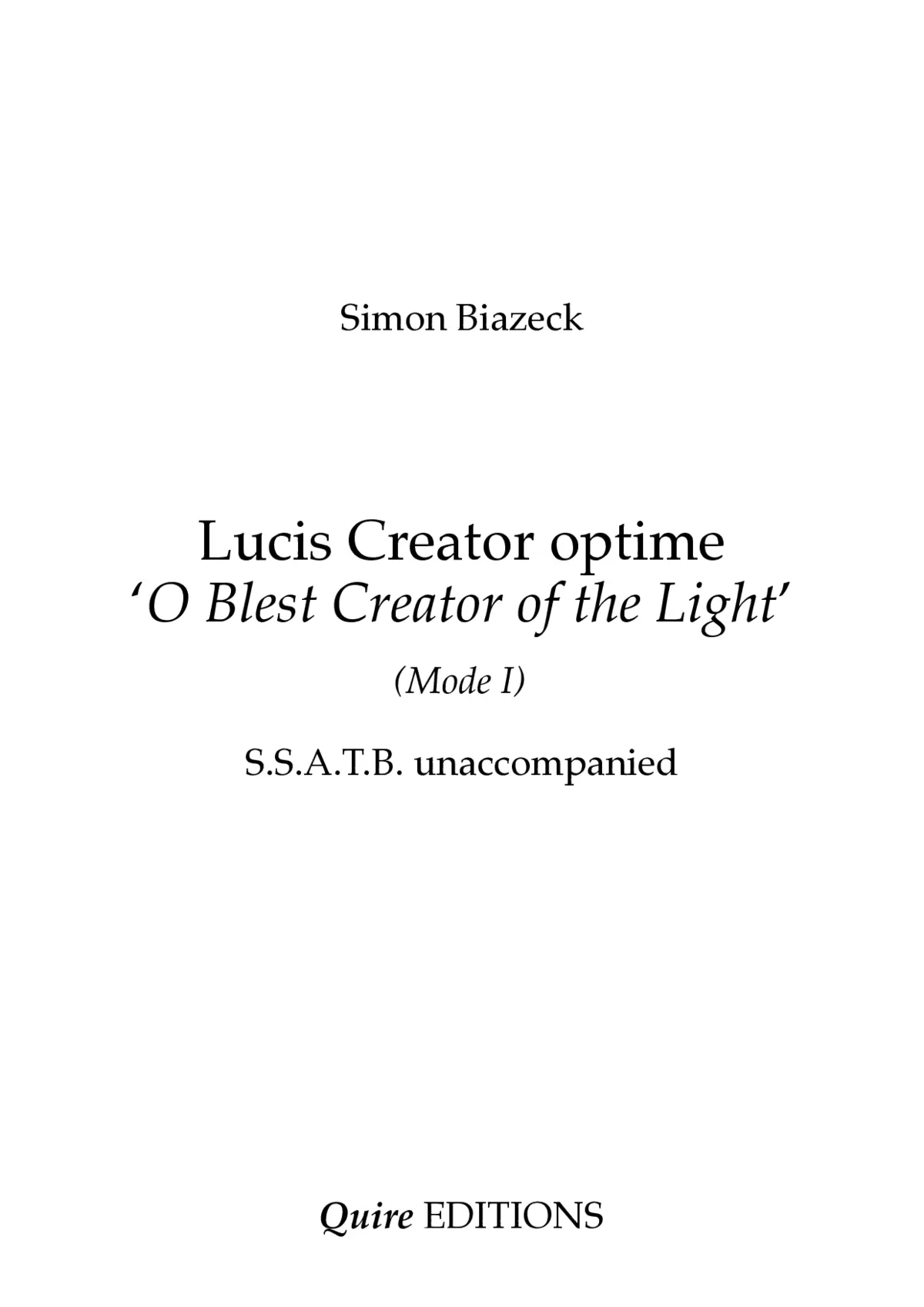 Lucis Creator optime (English text) - Page 1