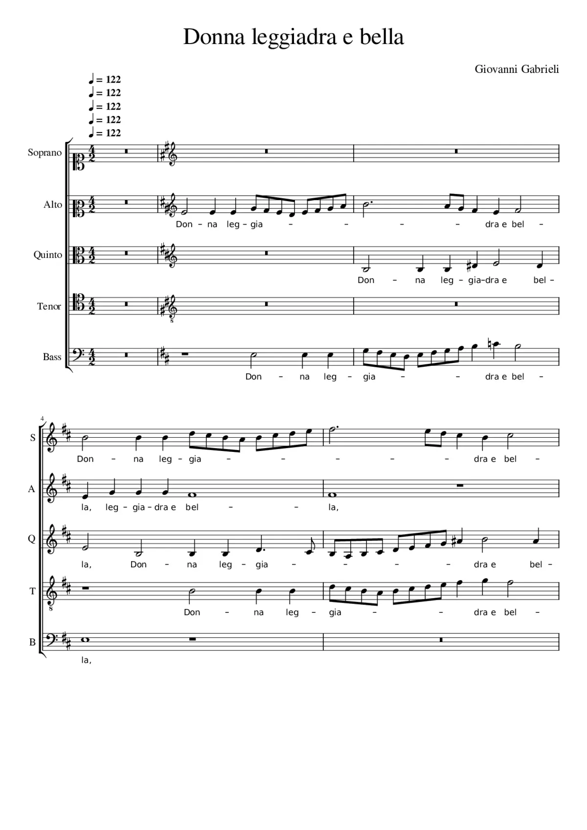 Donna leggiadra e bella - Page 1