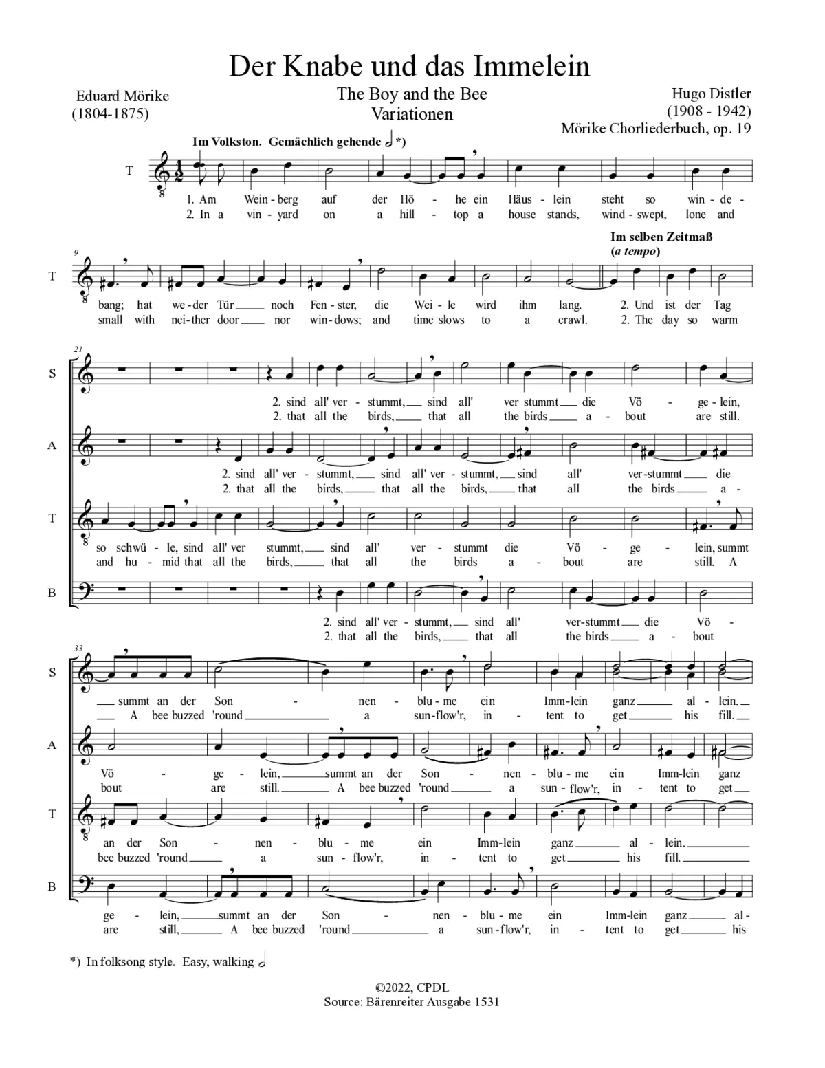 Der Knabe und das Immelein - Page 1