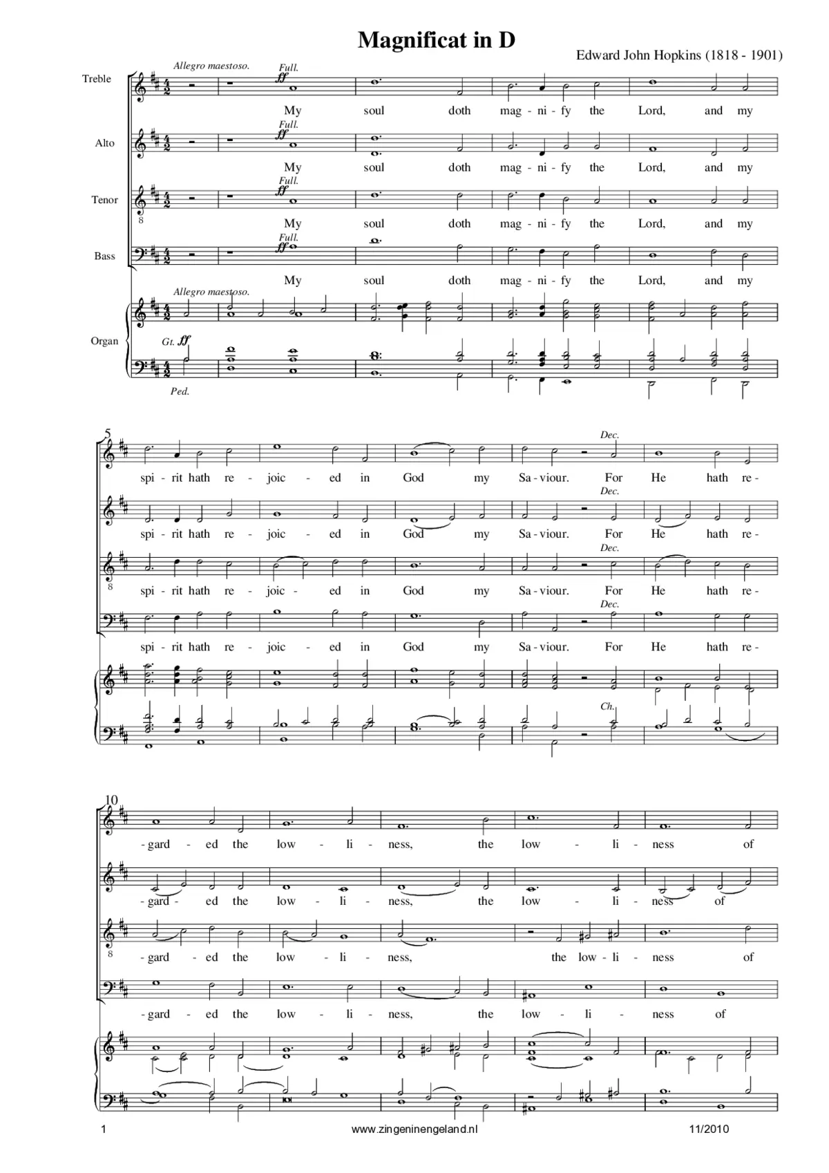Magnificat and Nunc dimittis in D - Page 1