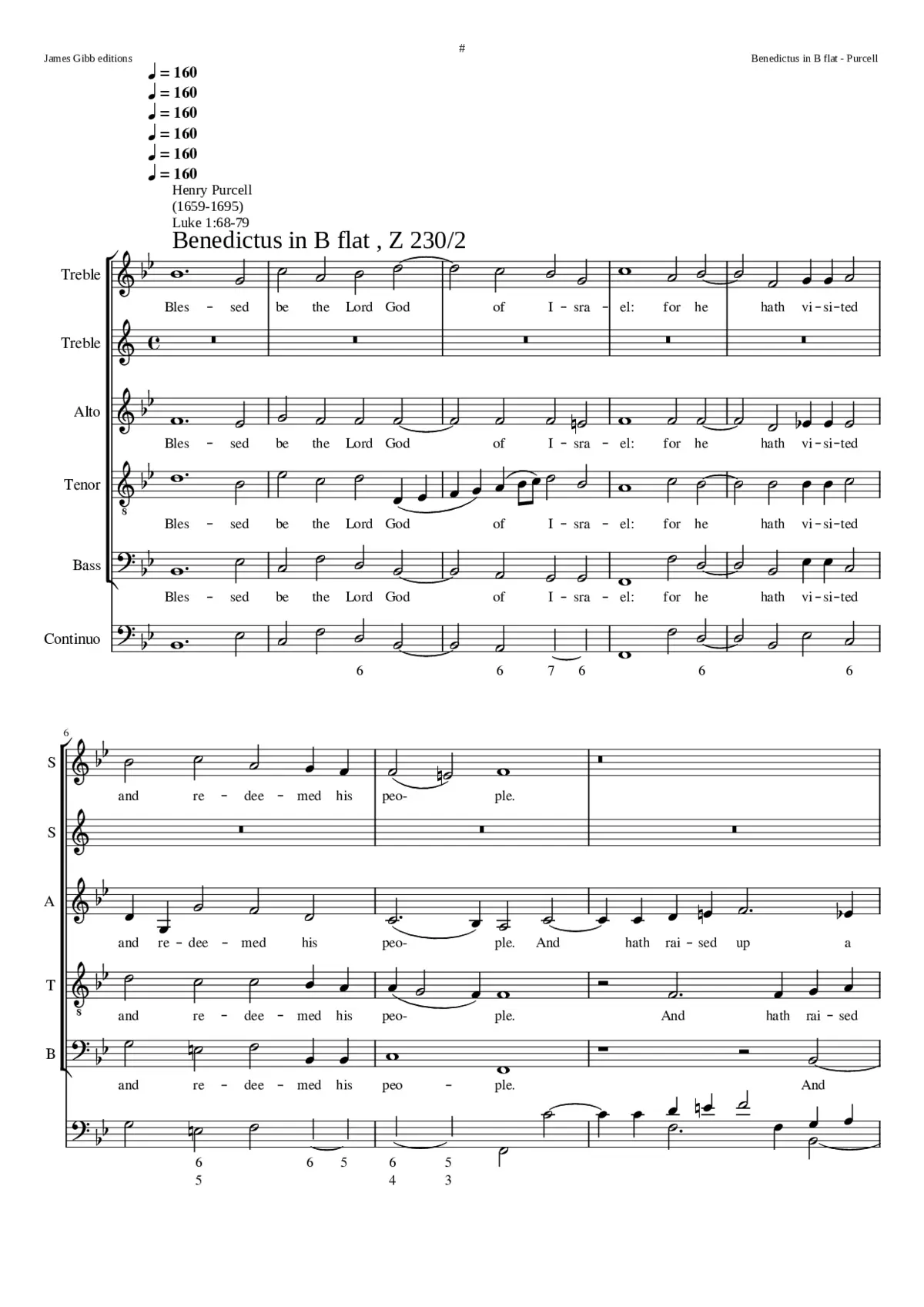 Benedictus in B flat Z 230/2 - Page 1