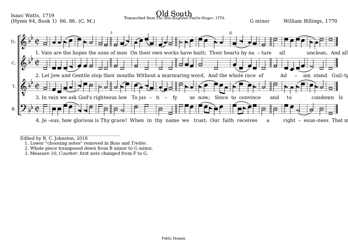 Old South - William Billings - Page 1
