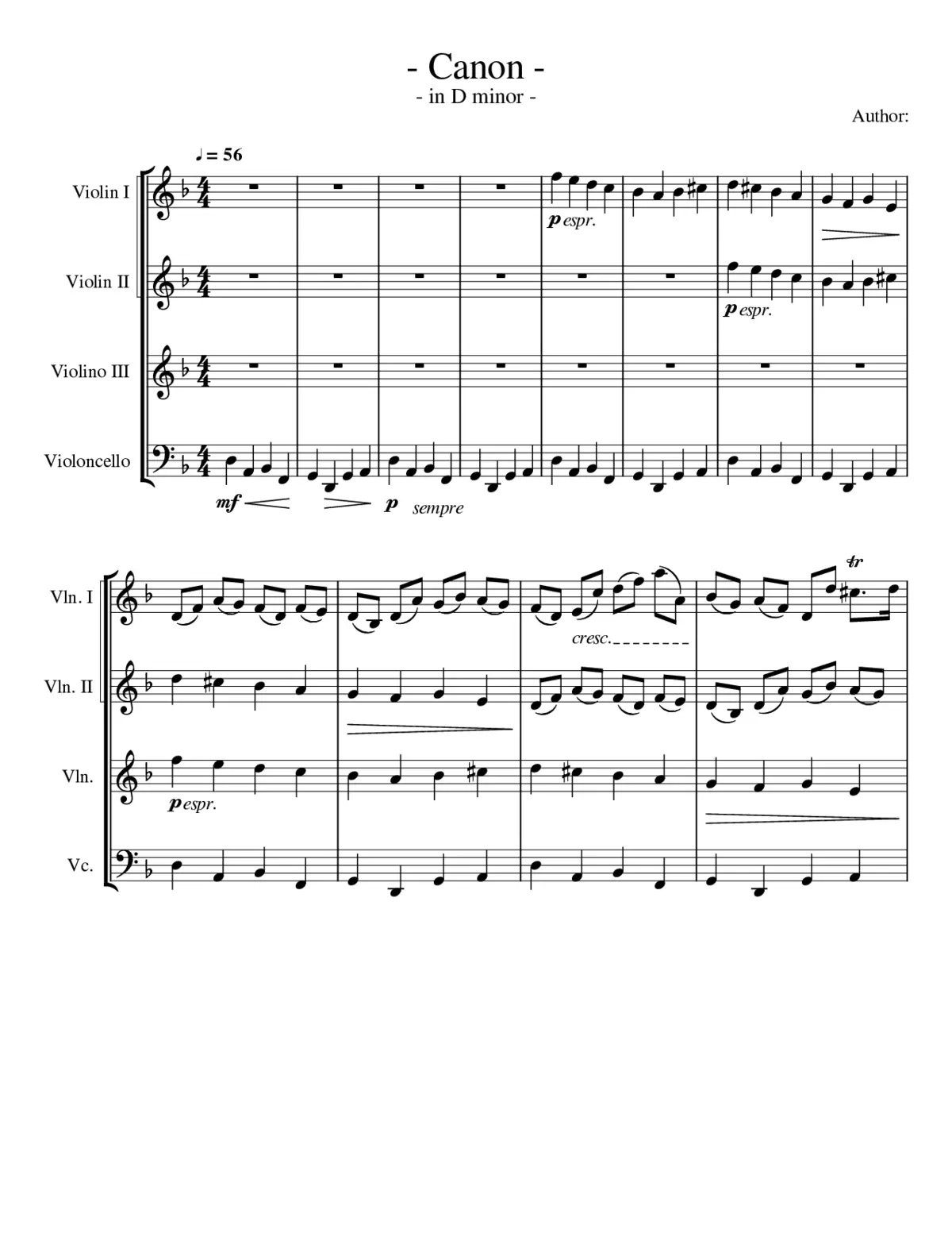Canon and Gigue in D major P.37 - Page 1
