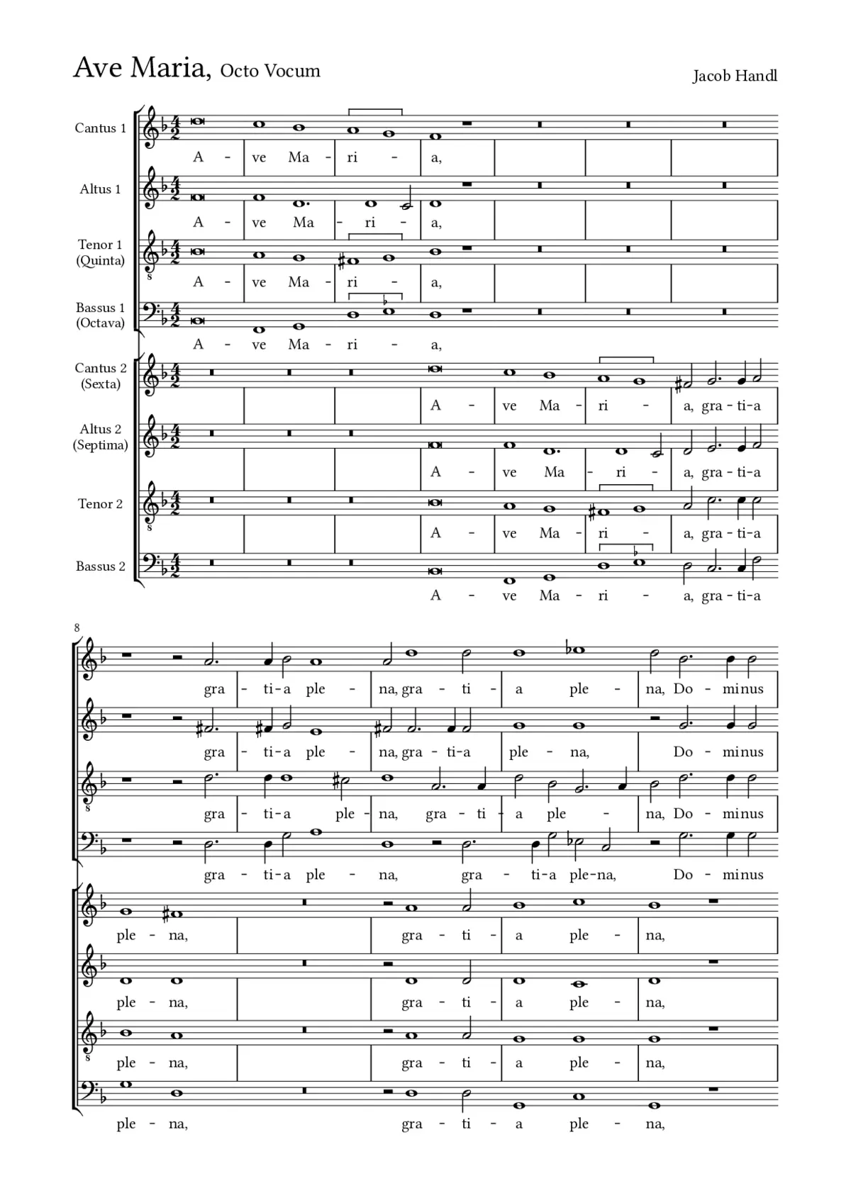 Ave Maria a 8 - Page 1
