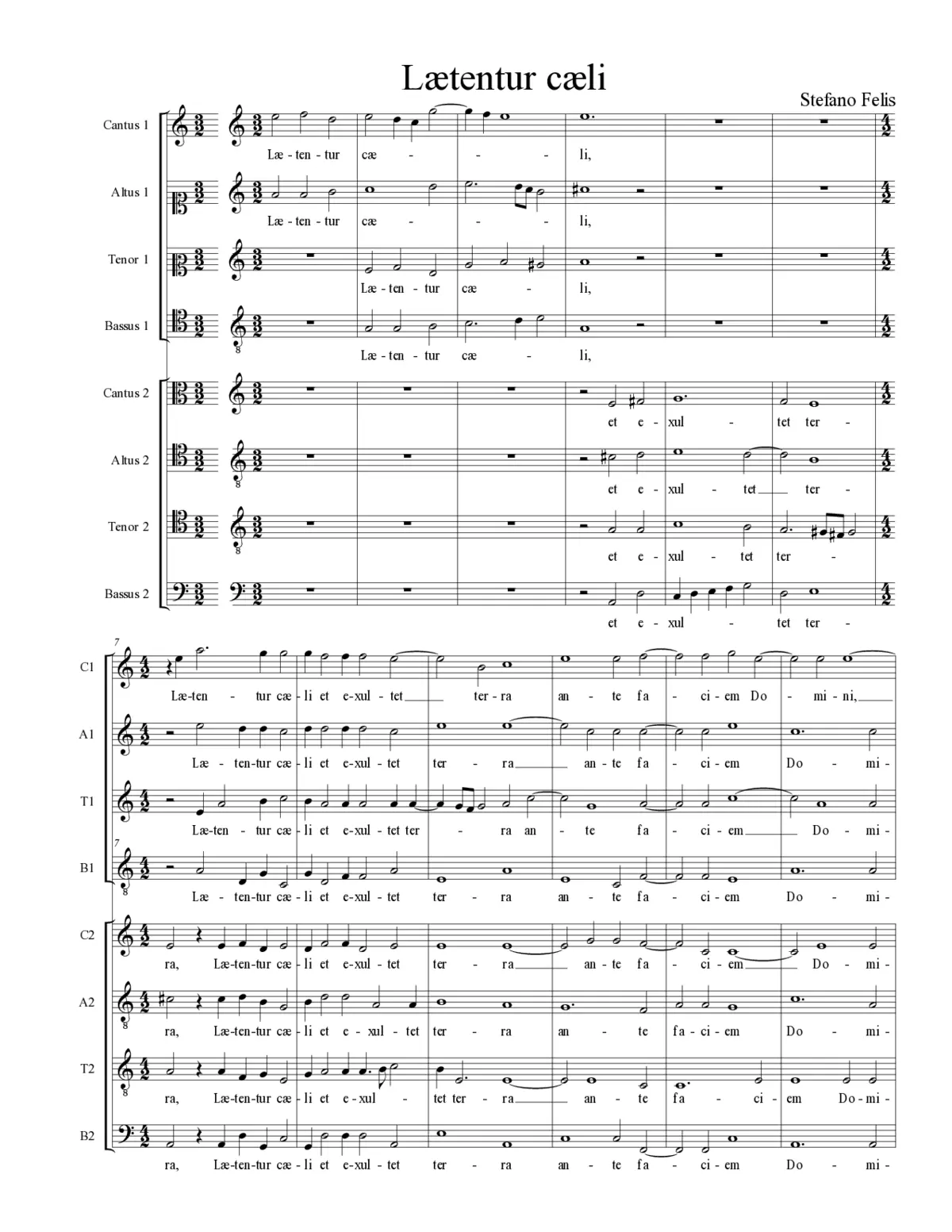 Lætentur cæli - Page 1