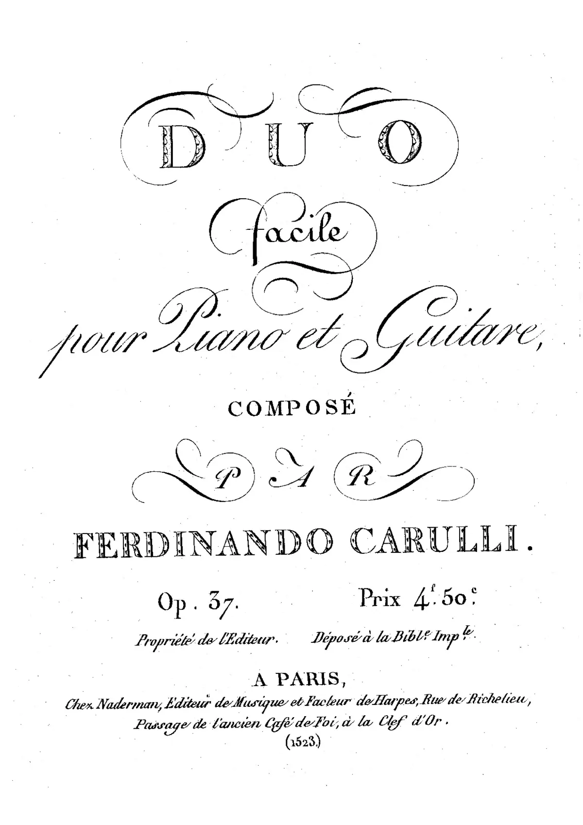 Duo Facile pour Piano et Guitare - Page 1