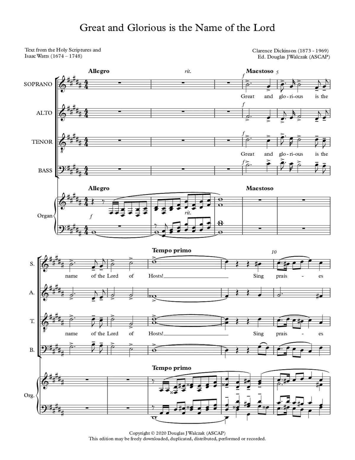 Great and glorious is the name of the Lord - Page 1