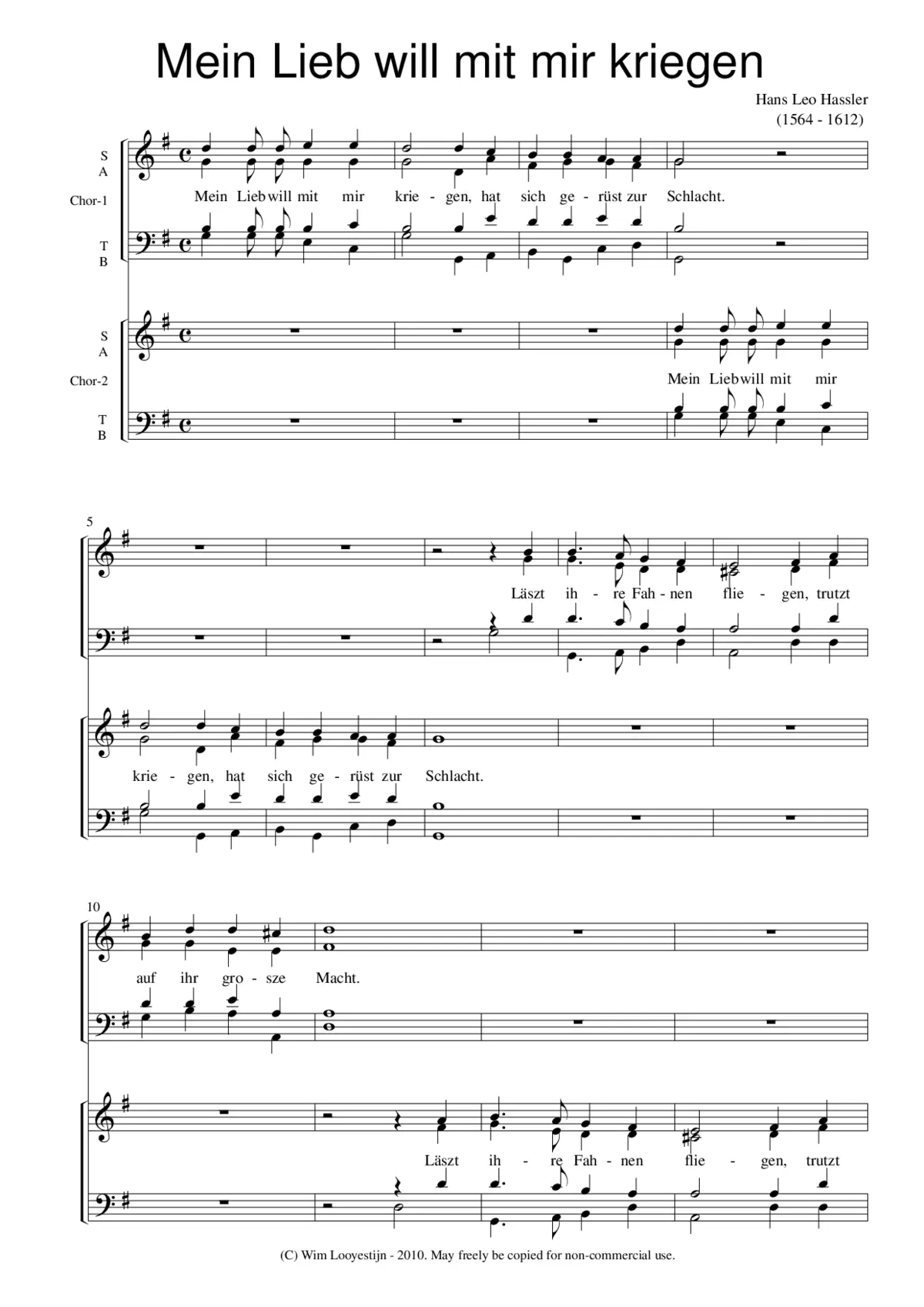 Mein Lieb will mit mir kriegen - Page 1