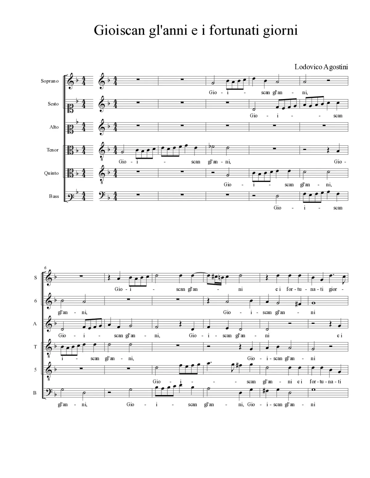 Gioiscan gl'anni e i fortunati giorni - Page 1