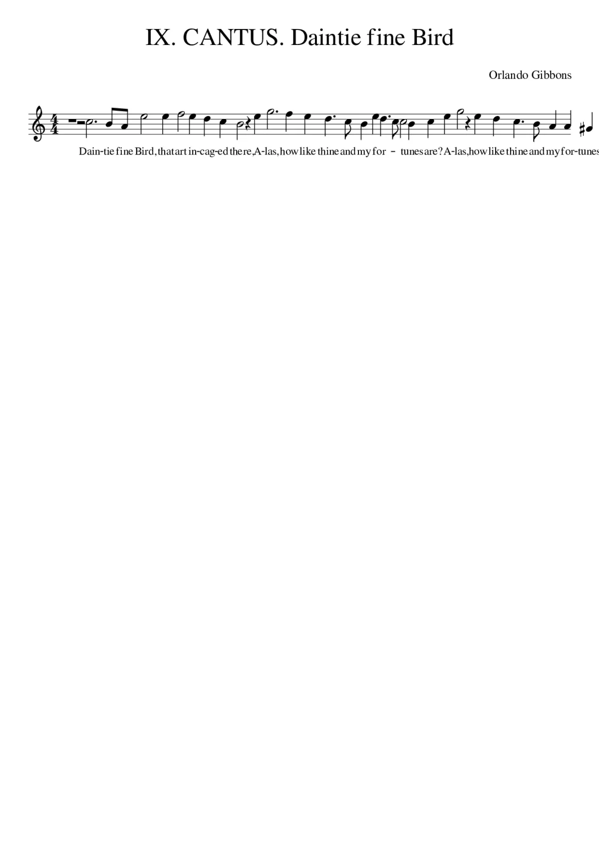 IX. CANTUS. Daintie fine Bird - Page 1