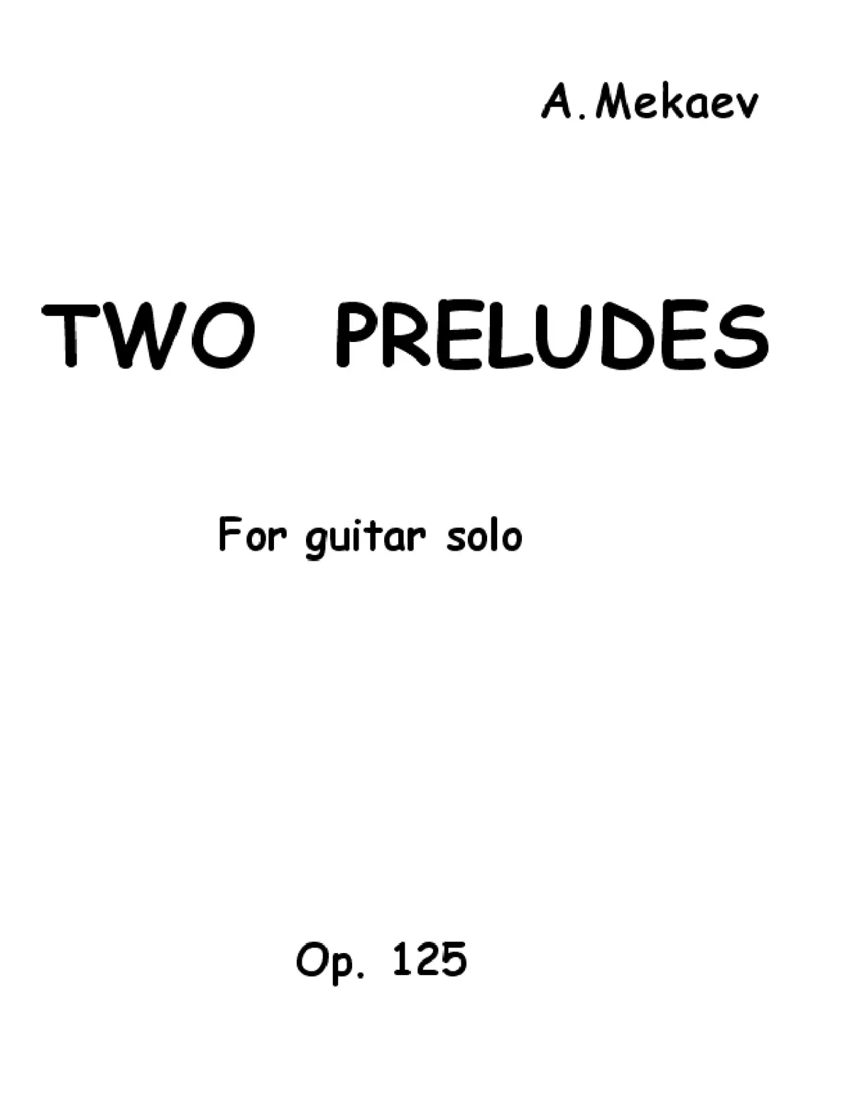 2 preludes for guitar solo - Page 1