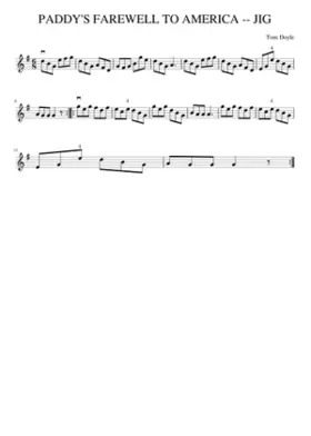 PADDY'S FAREWELL TO AMERICA -- JIG
