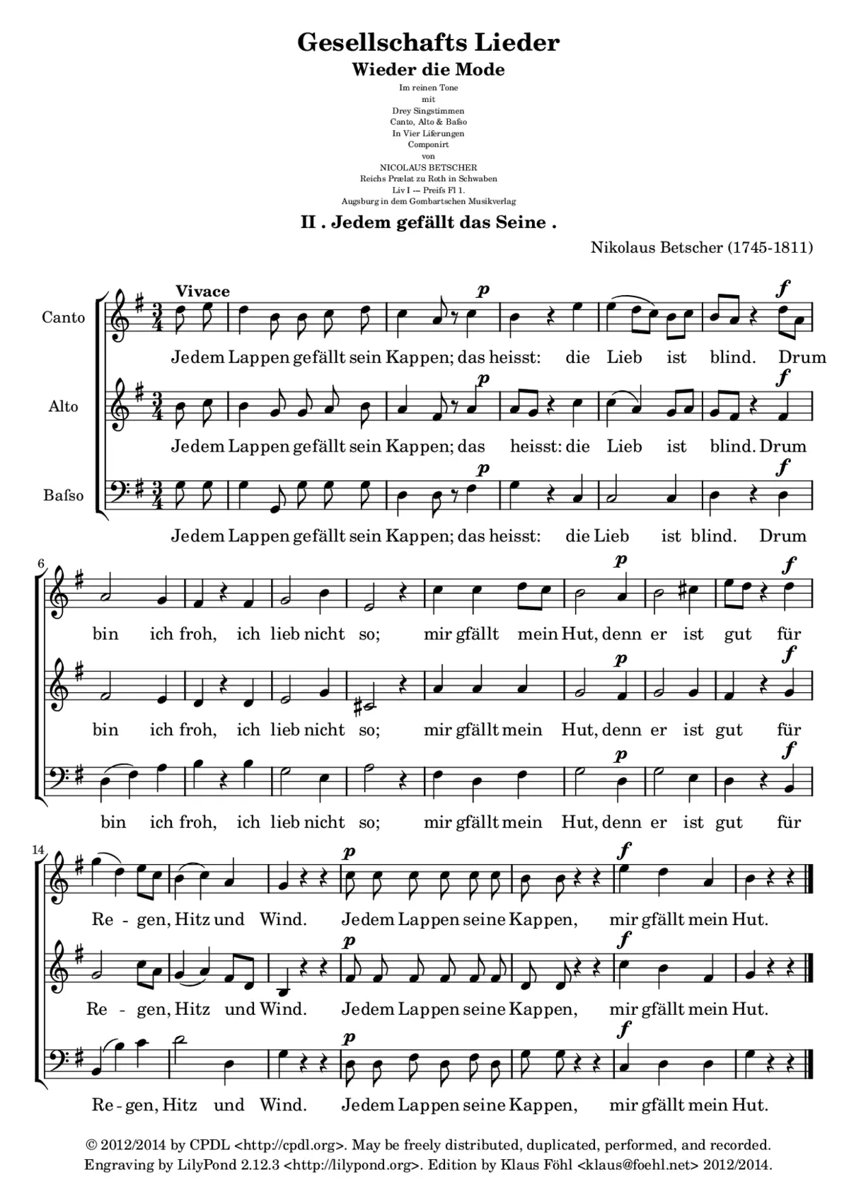 Jedem gefällt das Seine - Page 1