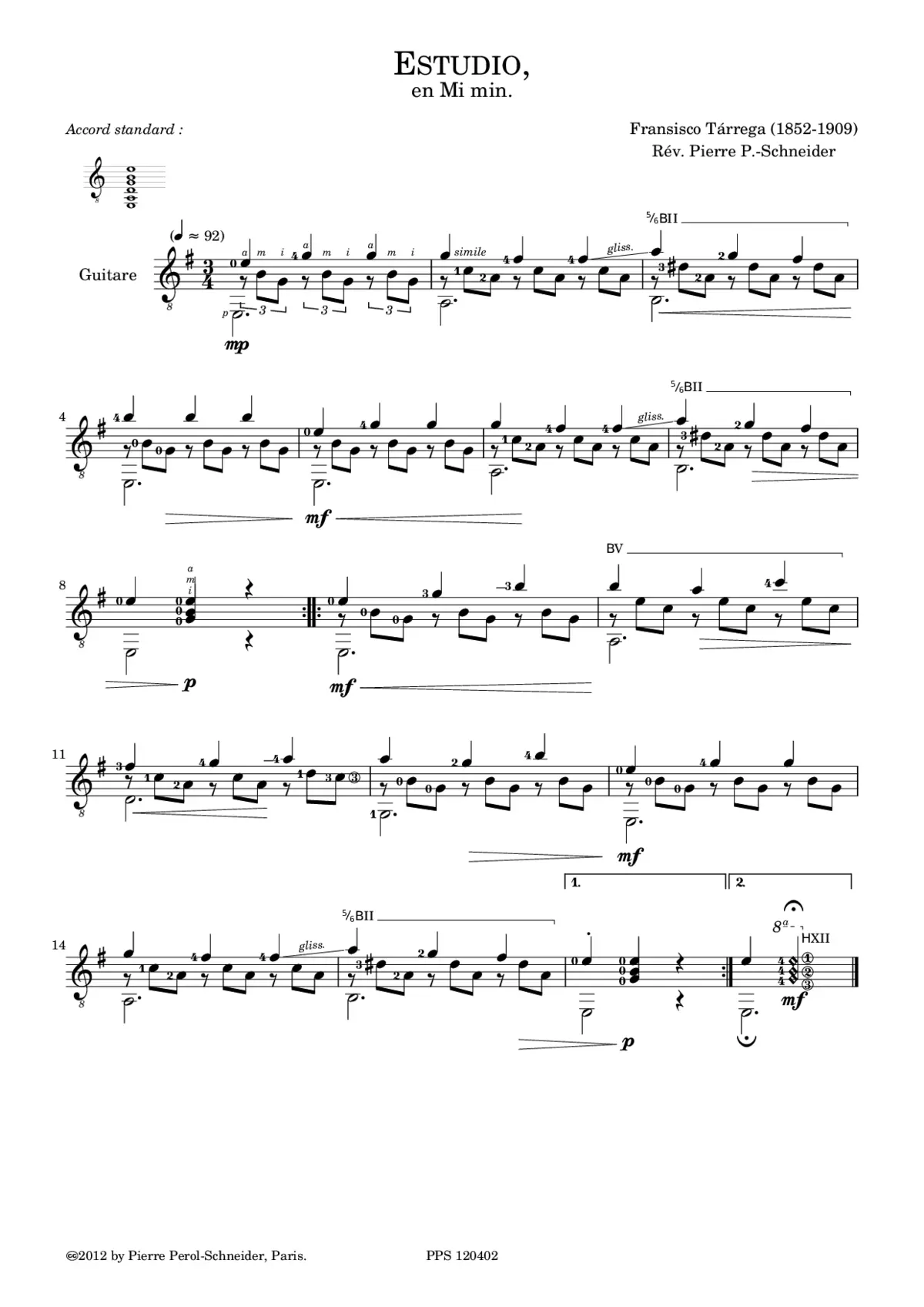 Estudio in E minor - Page 1