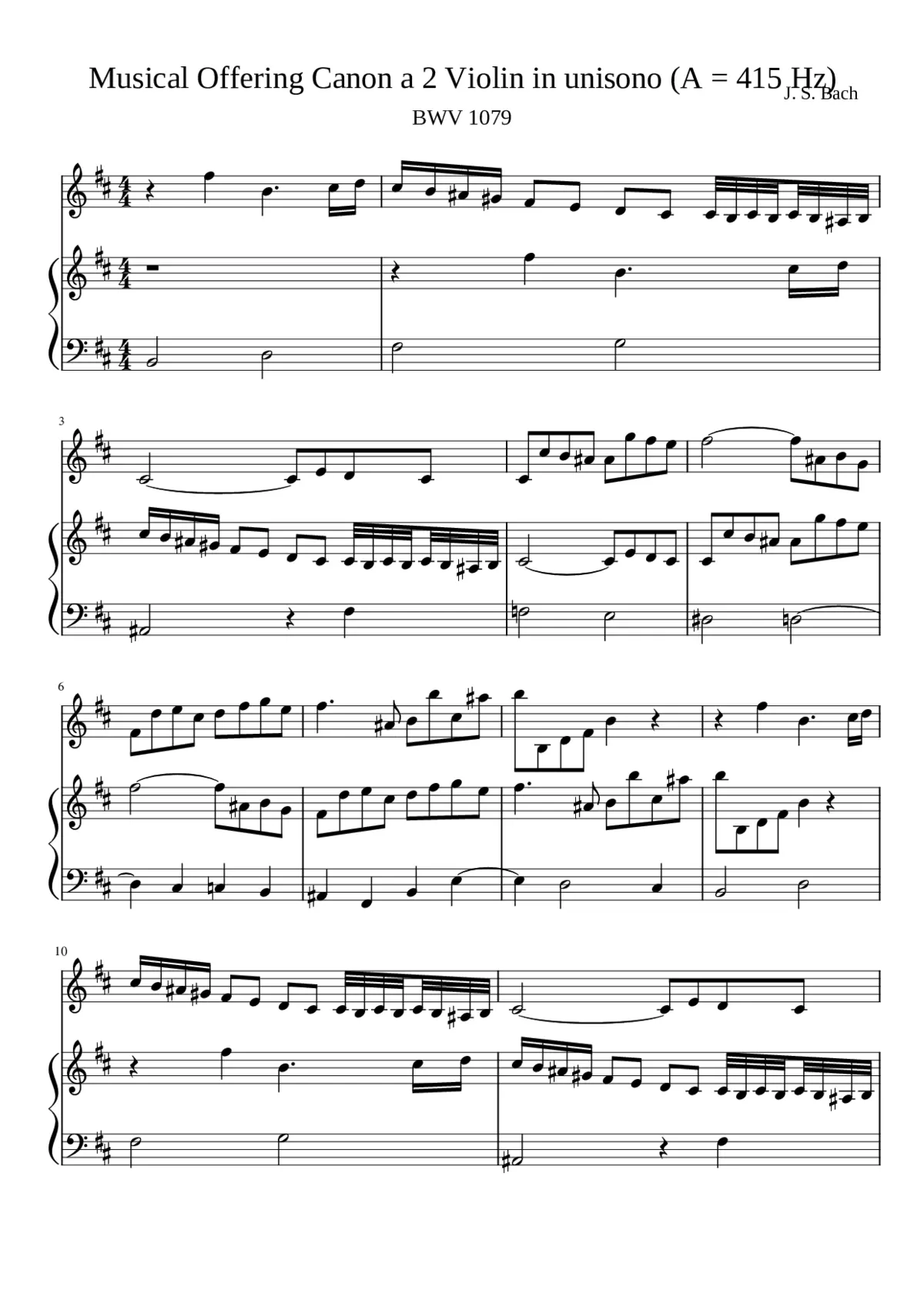 Musikalisches Opfer BWV 1079 - Page 1