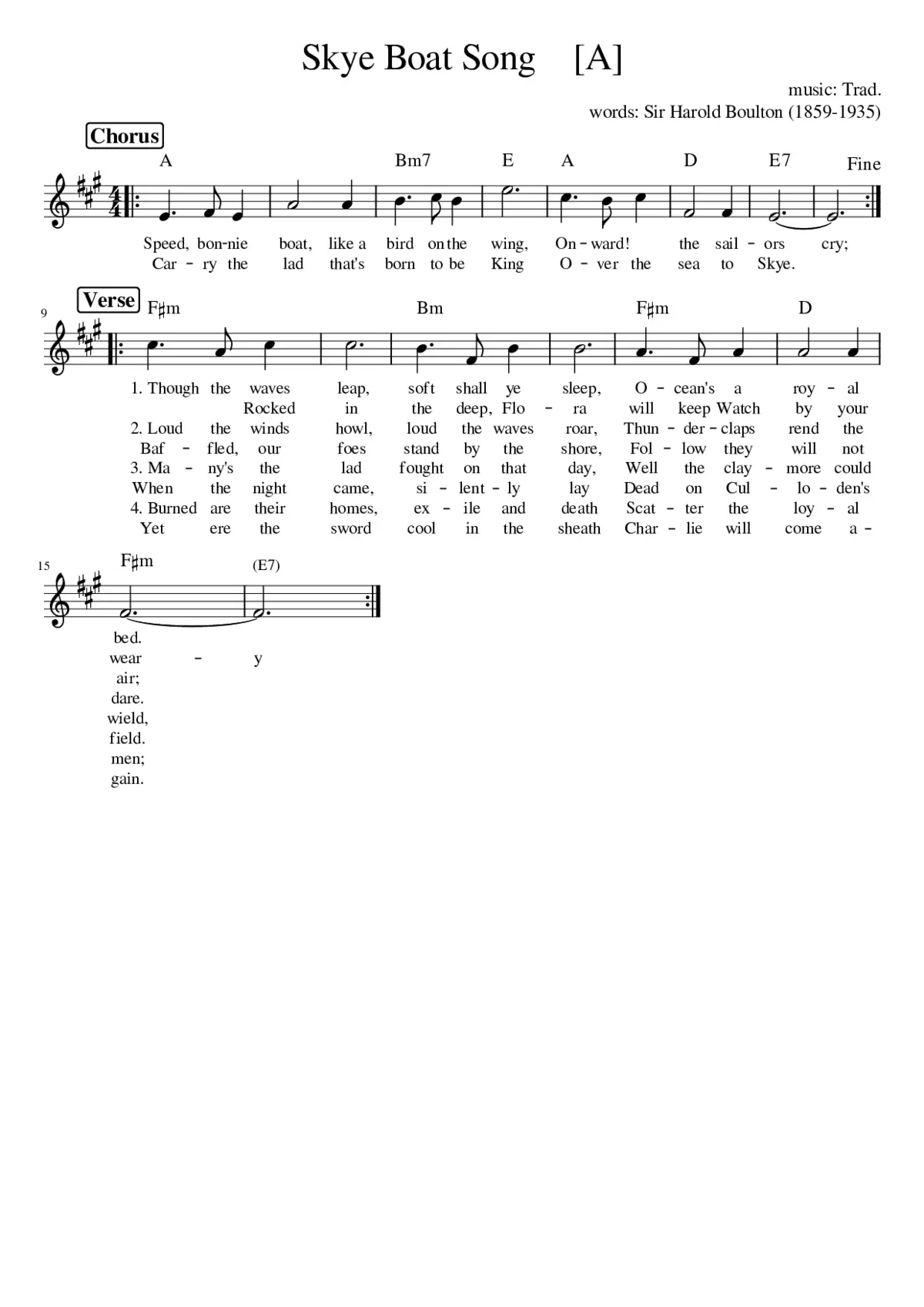 the skye boat song - Page 1