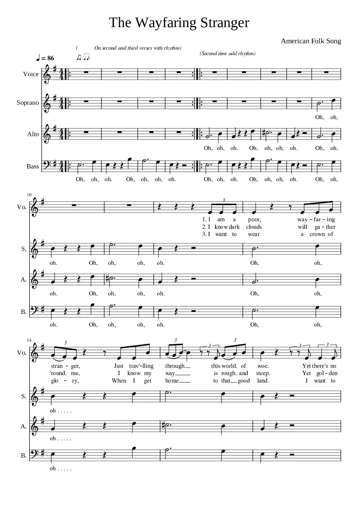 Wayfaring Stranger (I am a Poor) - Page 1