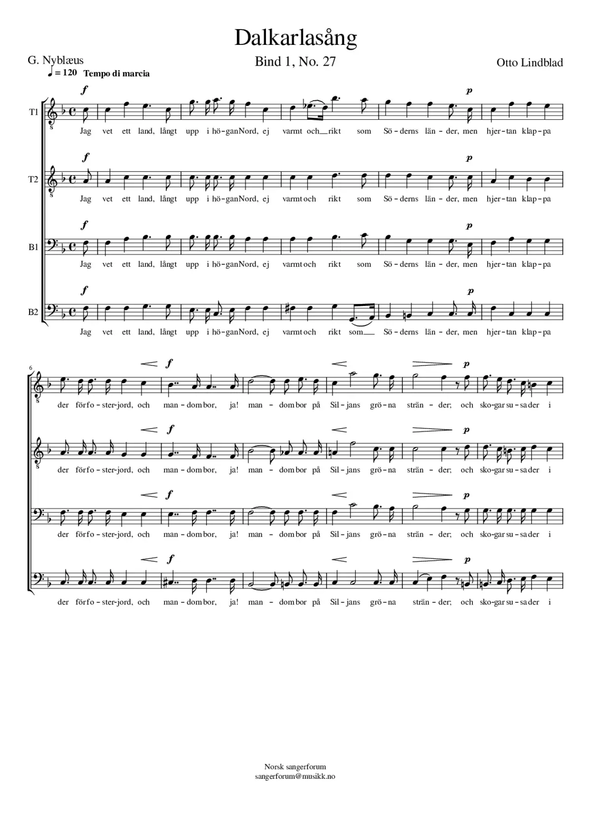 Dalkarlasång - Page 1