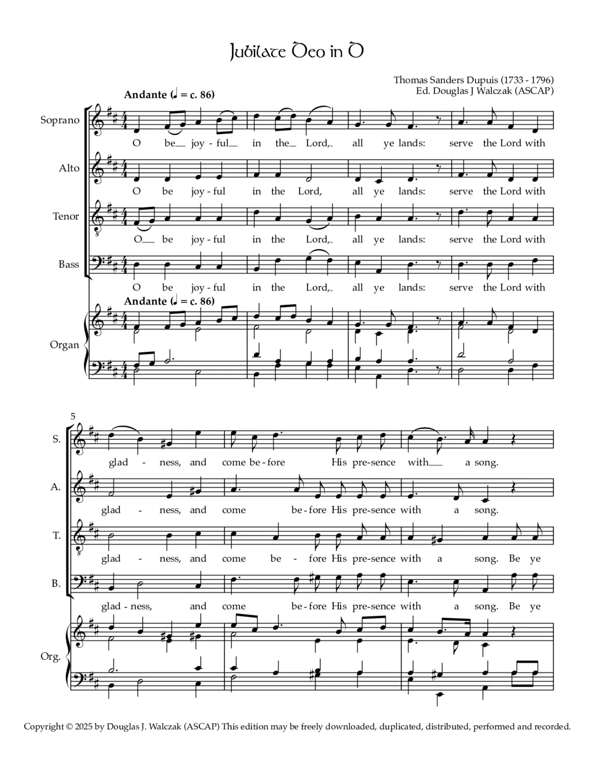 Jubilate Deo in D - Page 1