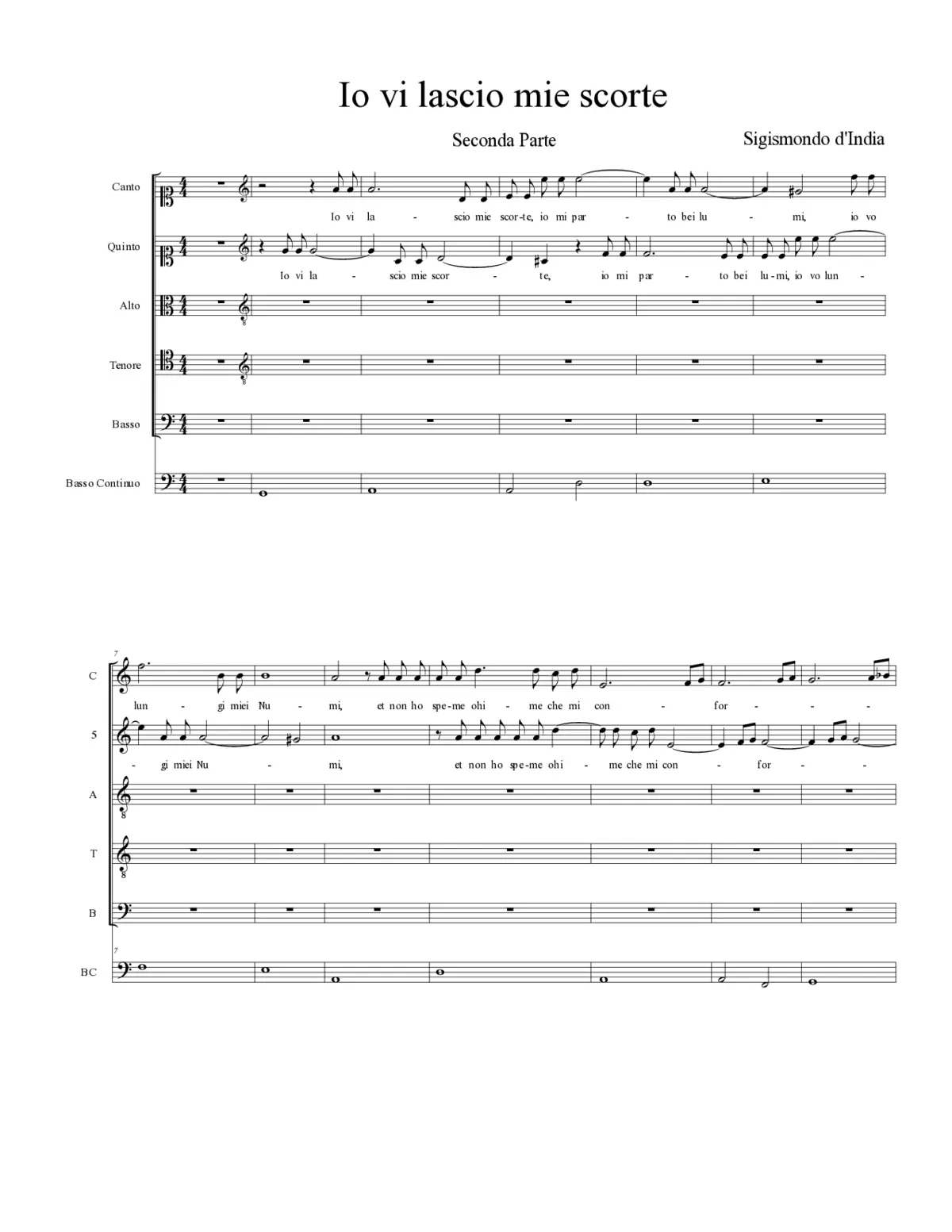 Io vi lascio mie scorte - Page 1