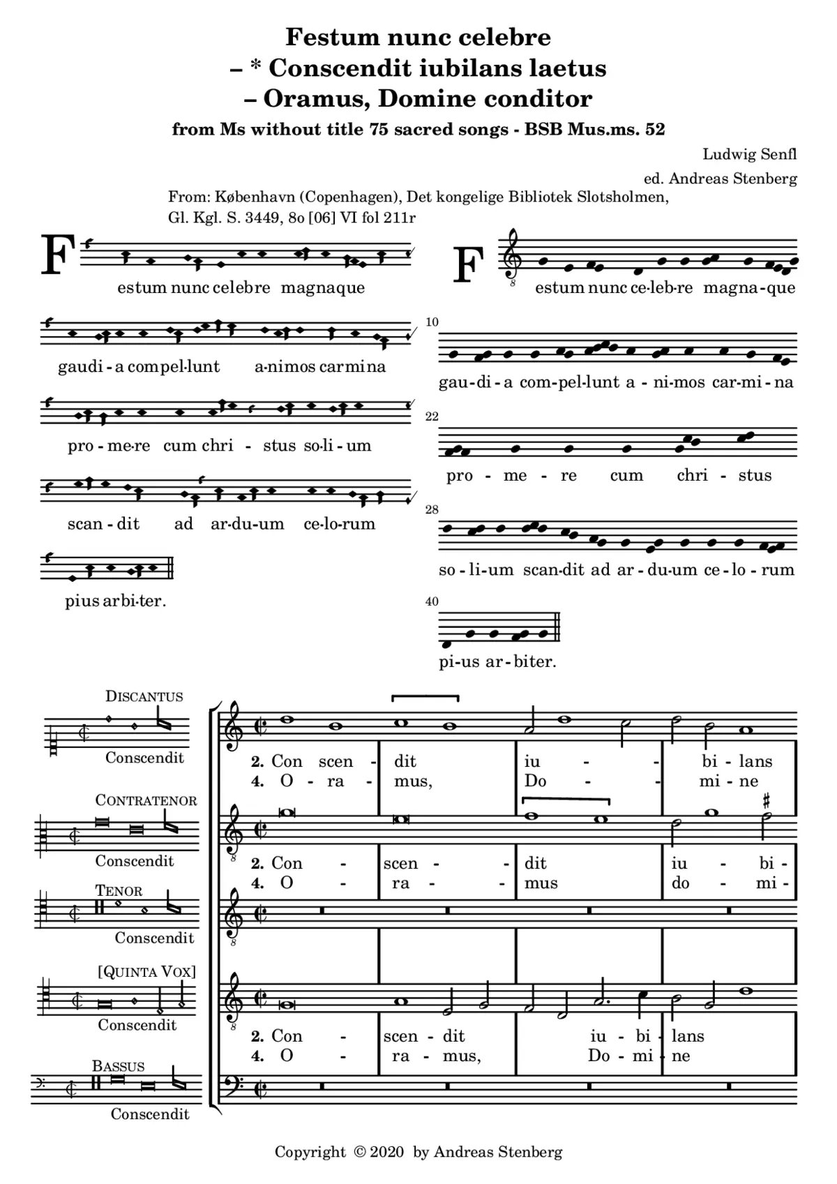Festum nunc celebre – *Conscendit iubilans laetus - Page 1