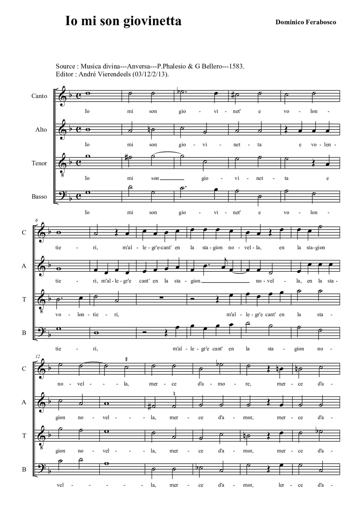 Io mi son giovinetta - Page 1