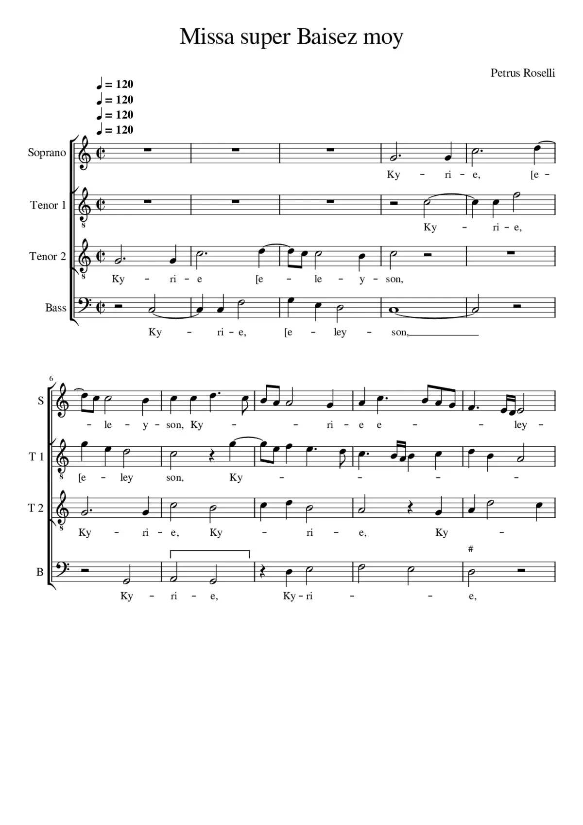 Missa super 'Baisez moy' - Page 1