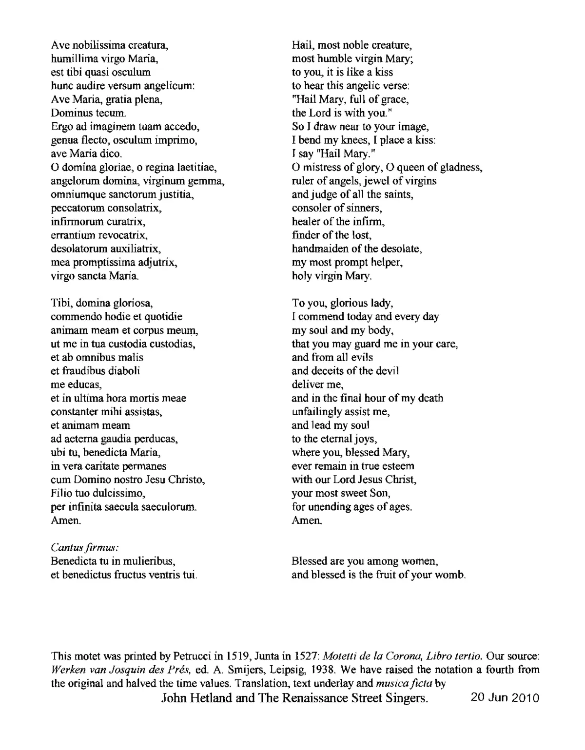 Ave nobilissima creatura - Page 1