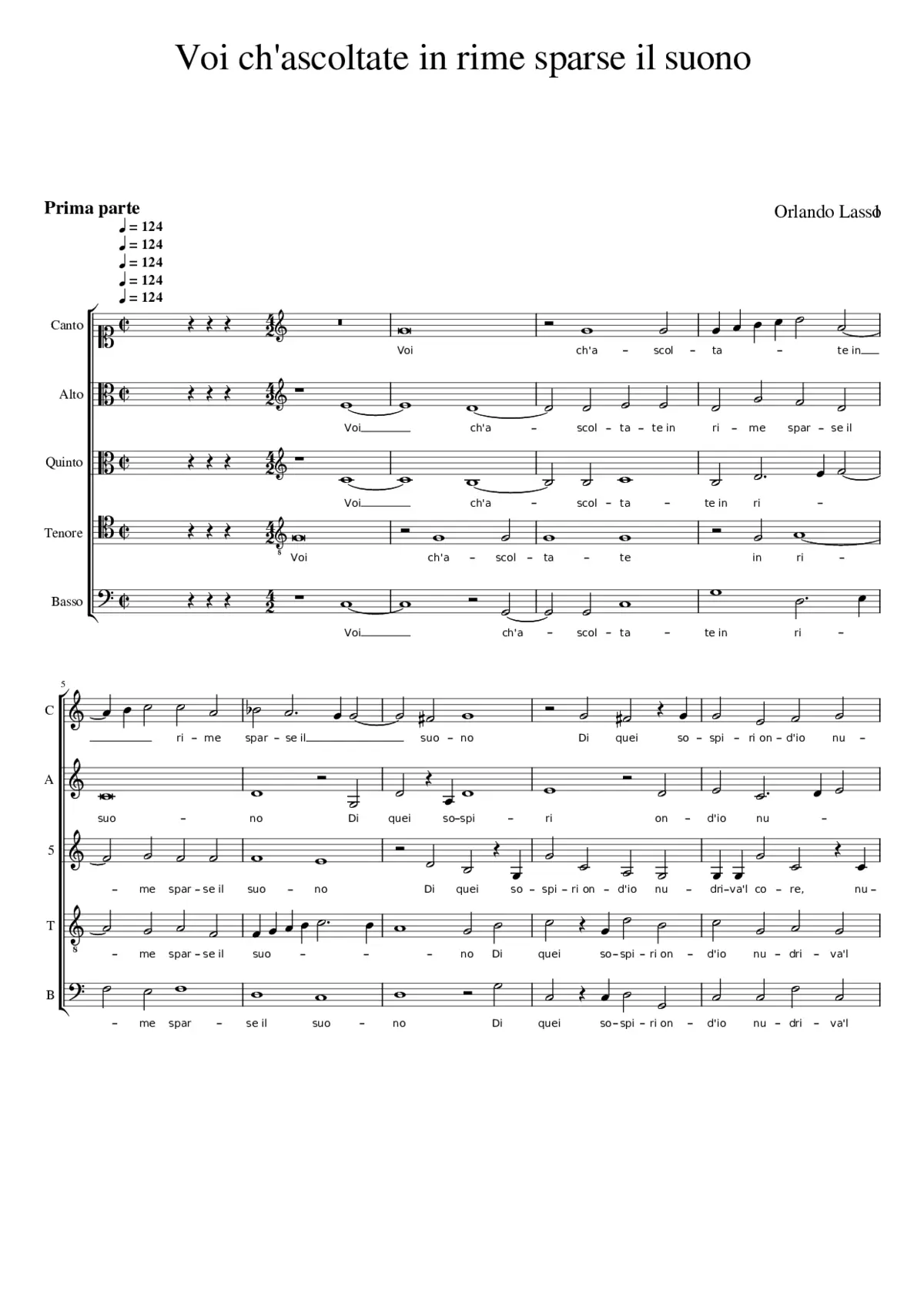 Voi ch'ascoltate in rime sparse il suono - Page 1