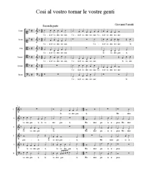 Cosi al vostro tornar le vostre genti