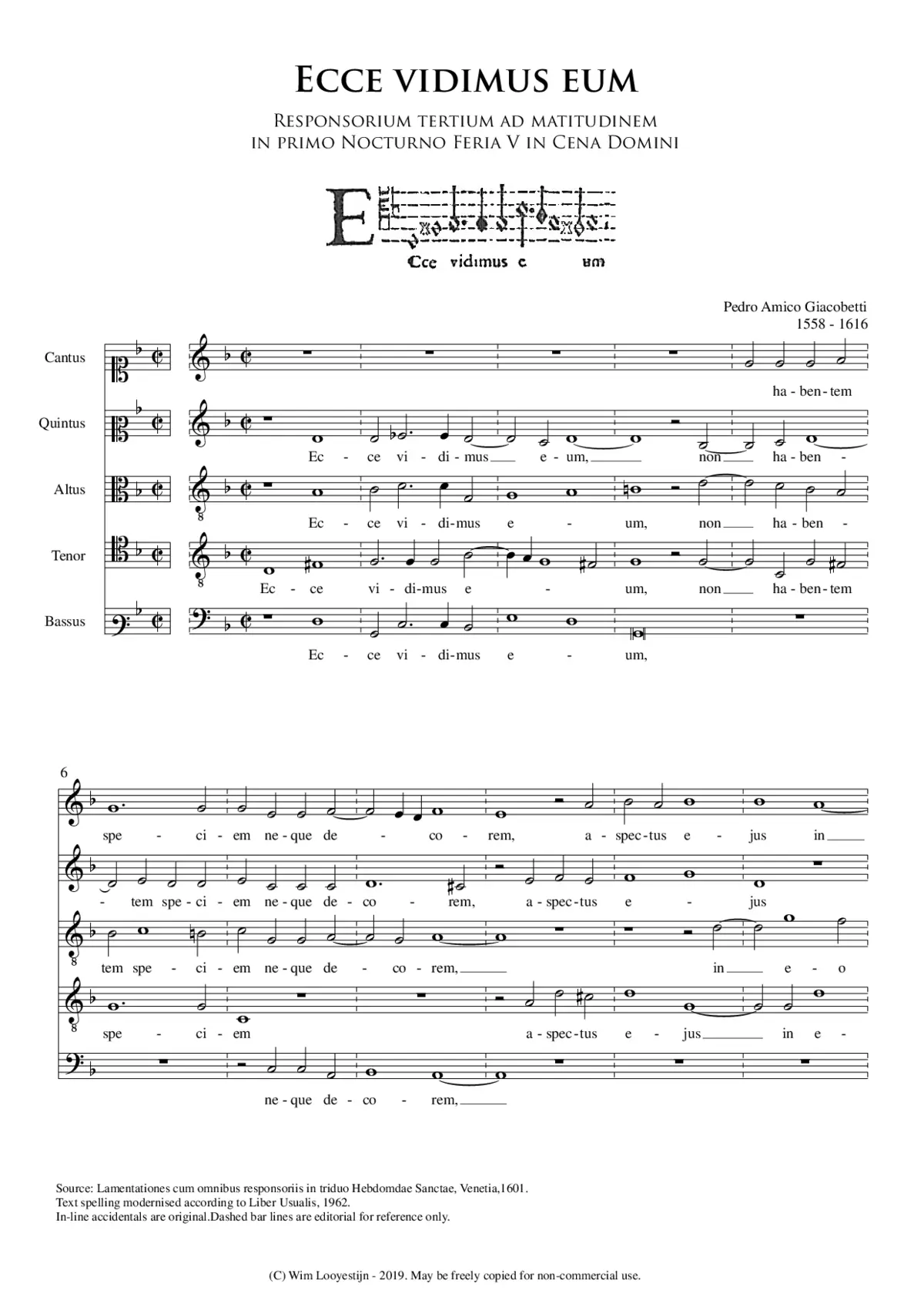 Ecce vidimus eum - Page 1