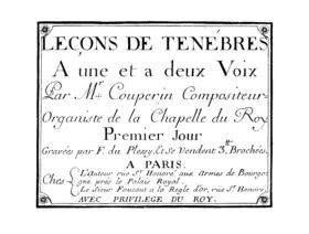 Leçons de ténèbres à une et à deux voix