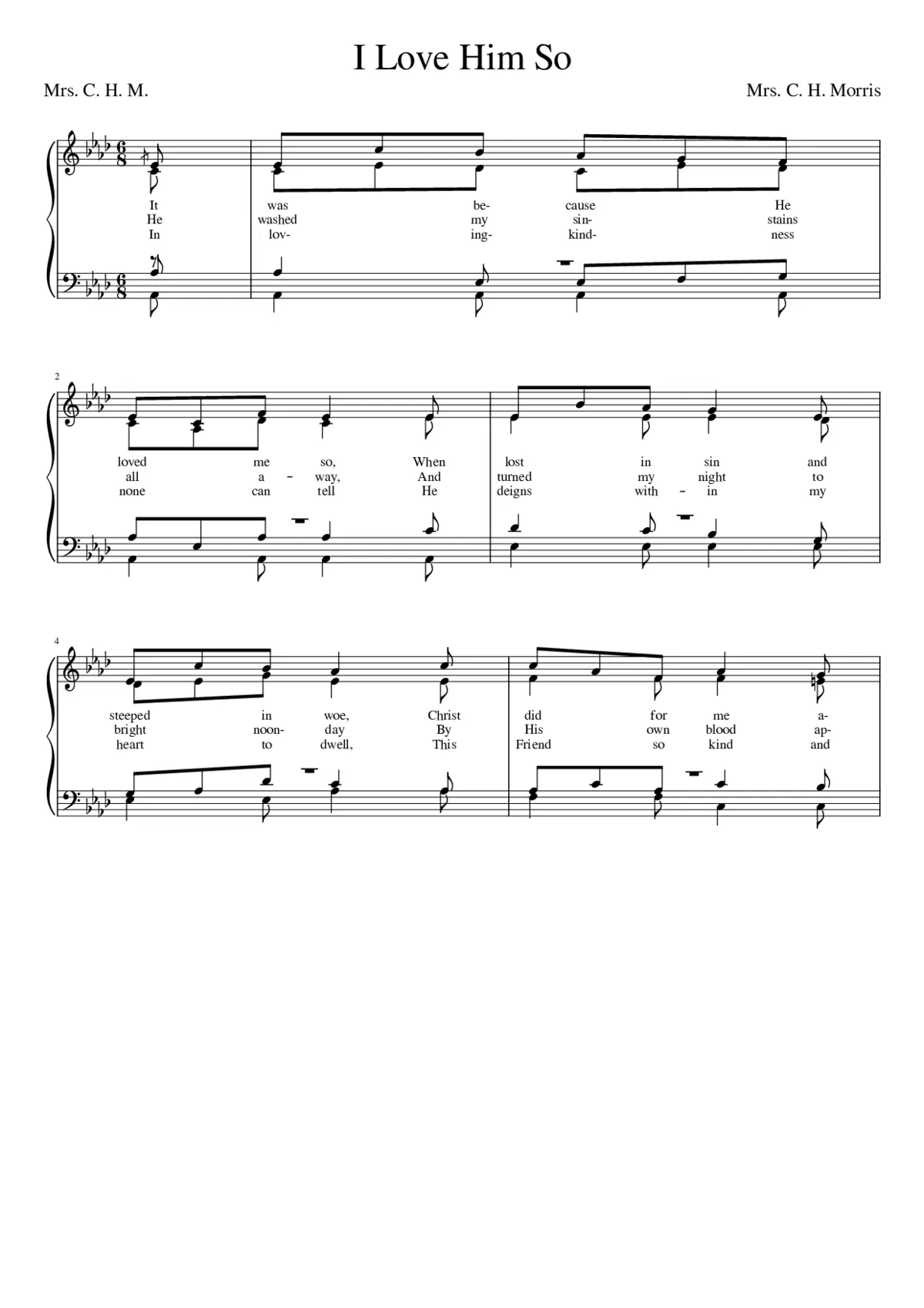 It was because He loved me so (Morris) - Page 1