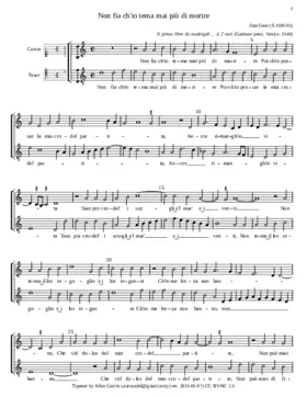 Non fia ch'io tema mai più di morire